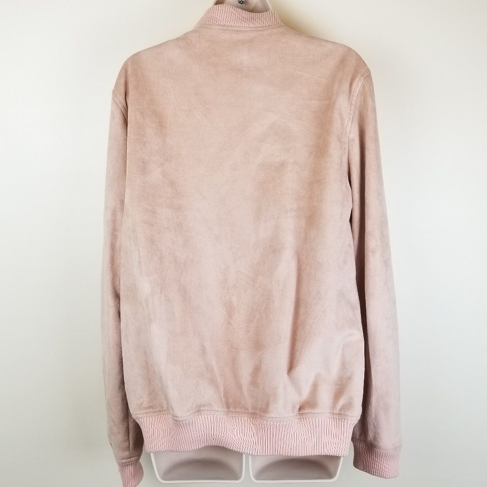 Tan Suede Like Zip Up Jacket. Size M - Picture 3 of 5